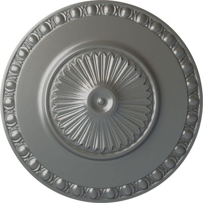 Ekena Millwork 23 1/2"OD x 3 1/4"P Lyon Ceiling Medallion (Fits Canopies up to 3 5/8"), Hand-Painted Silver