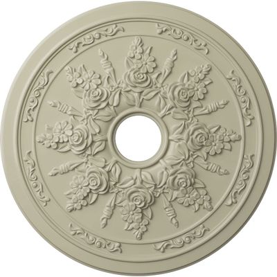 Ekena Millwork CM23ROCYF 23-5/8" x 4" x 1-1/2" Rose and Ribbon Ceiling Medallion, Clear Yellow
