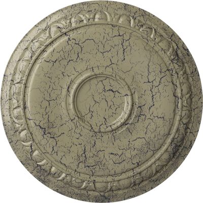 24 1/4"OD x 1 1/2"P Caputo Ceiling Medallion (Fits Canopies up to 6"), Hand-Painted Castle Stone Crackle