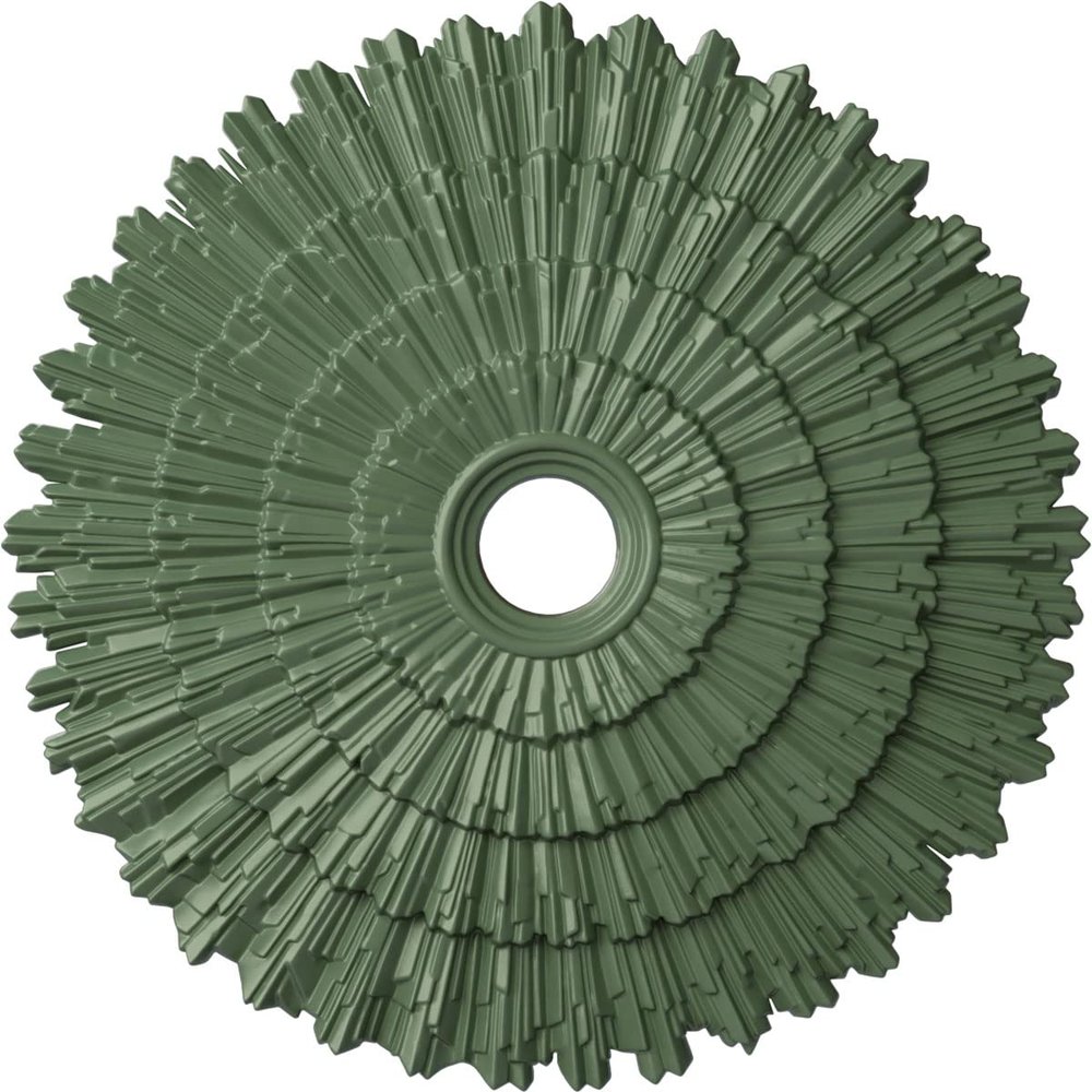 Ekena Millwork CM24ENAGF - 24 3/4"OD x 3 1/4"ID x 1 7/8"P Eryn Ceiling Medallion (Fits Canopies up to 4") - Ceiling Medallion, Athenian Green
