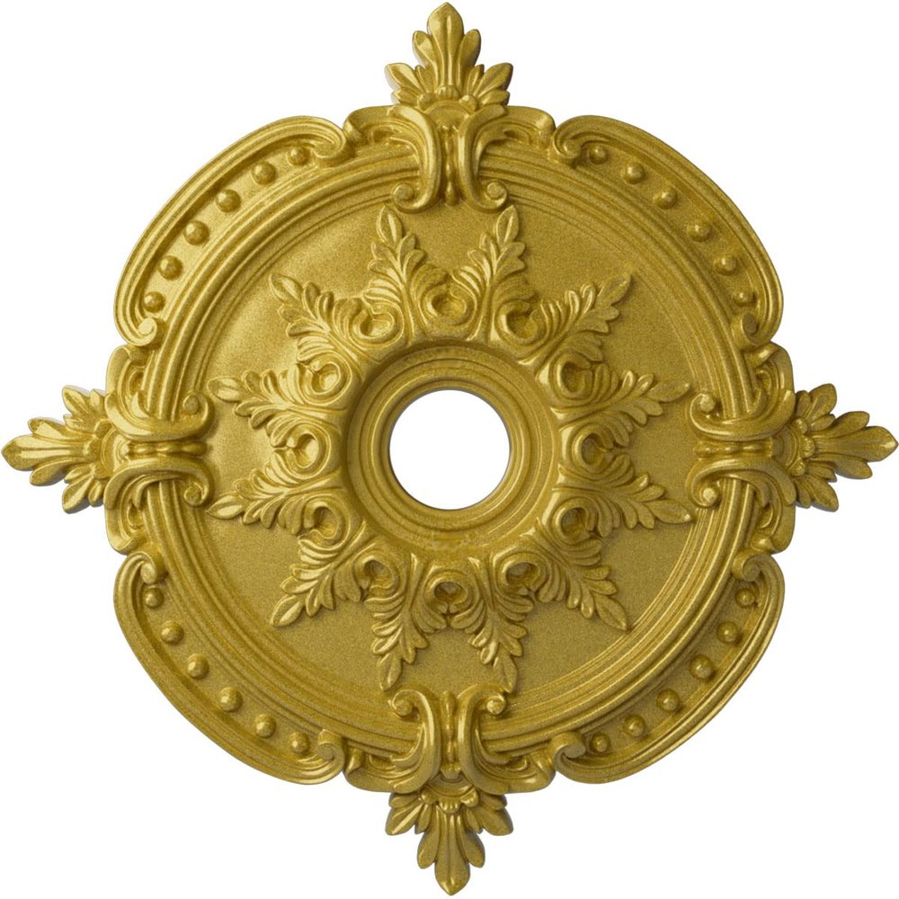Ekena Millwork CM28BERGS 28 3/8"OD X 3 3/4"ID X 1 5/8"P Benson Classic Ceiling Medallion Fits Canopies Up To 6 1/2", Rich Gold