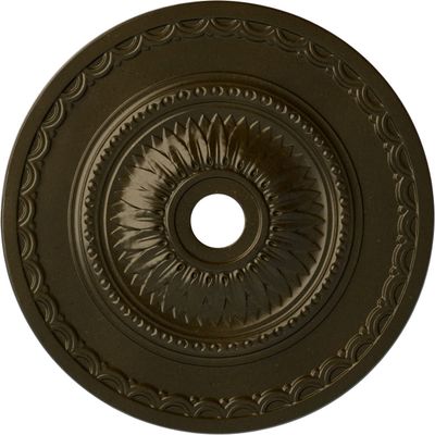 Ekena Millwork CM29SFGGS - 29 1/2"OD x 3 5/8"ID x 1 5/8"P Sunflower Ceiling Medallion (Fits Canopies up to 5 5/8") - Ceiling Medallion, Green Gold