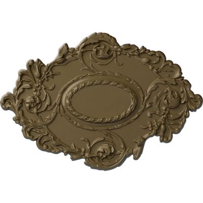 30 3/8"W x 20 3/4"H x 1"P Kinsley Flowing Leaf Ceiling Medallion, Hand-Painted Mississippi Mud