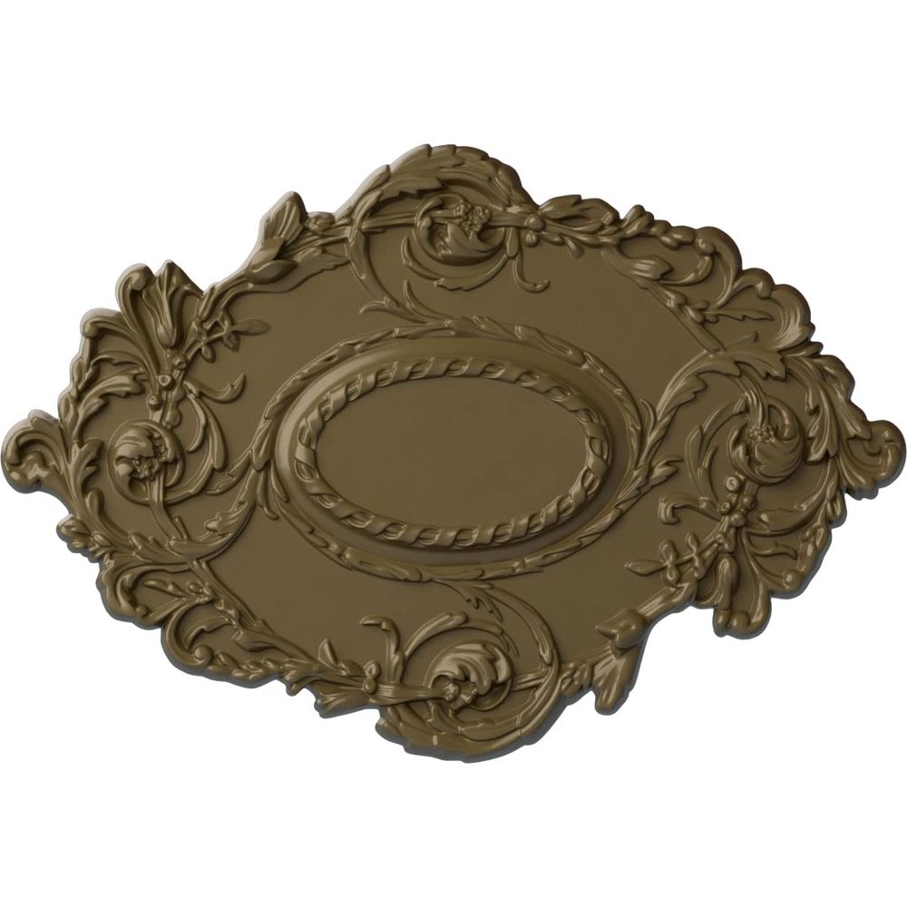 30 3/8"W x 20 3/4"H x 1"P Kinsley Flowing Leaf Ceiling Medallion, Hand-Painted Mississippi Mud