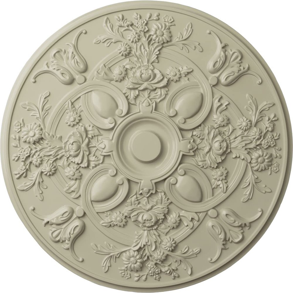 Ekena Millwork CM31BACYF 31 1/4"OD X 2 1/4"P Bailee Ceiling Medallion Fits Canopies Up to 6", Clear/Yellow
