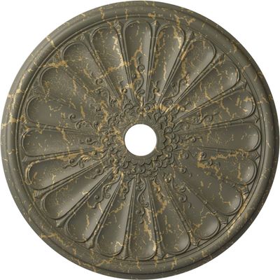 Ekena Millwork CM31KIWHC 31-1/2" x 3-5/8" x 1-1/2" Kirke Ceiling Medallion, Witch Hazel Crackle