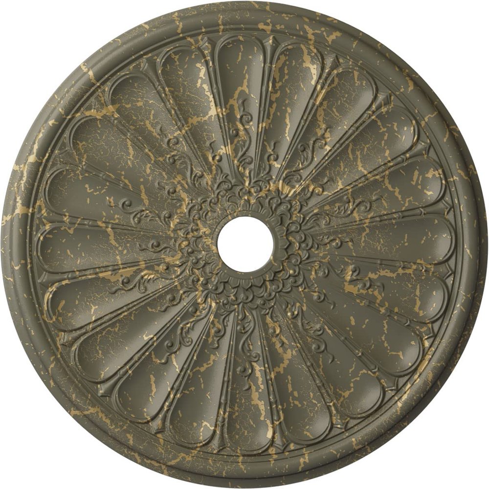 Ekena Millwork CM31KIWHC 31-1/2" x 3-5/8" x 1-1/2" Kirke Ceiling Medallion, Witch Hazel Crackle