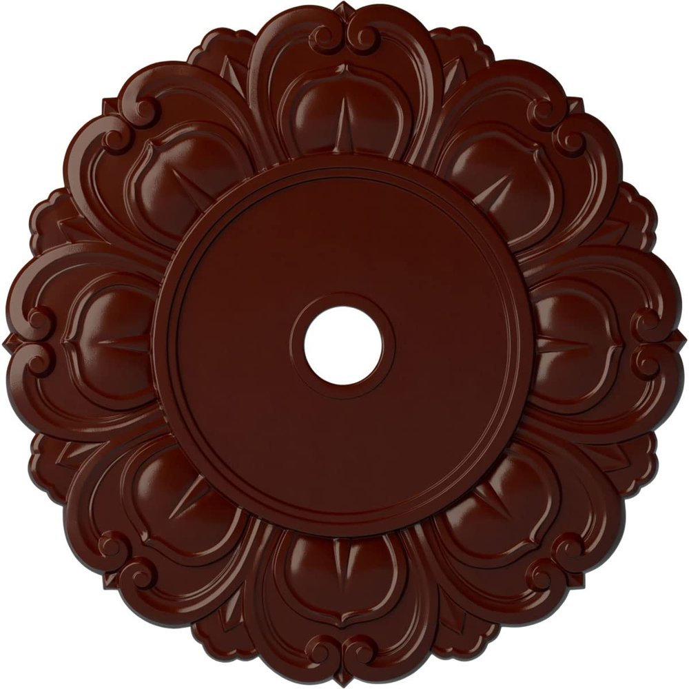 Ekena Millwork CM32ANBMF 32 1/4"OD X 3 5/8"ID X 1 1/8"P Angel Ceiling Medallion Fits Canopies Up to 15 3/4", Brushed Mahogany