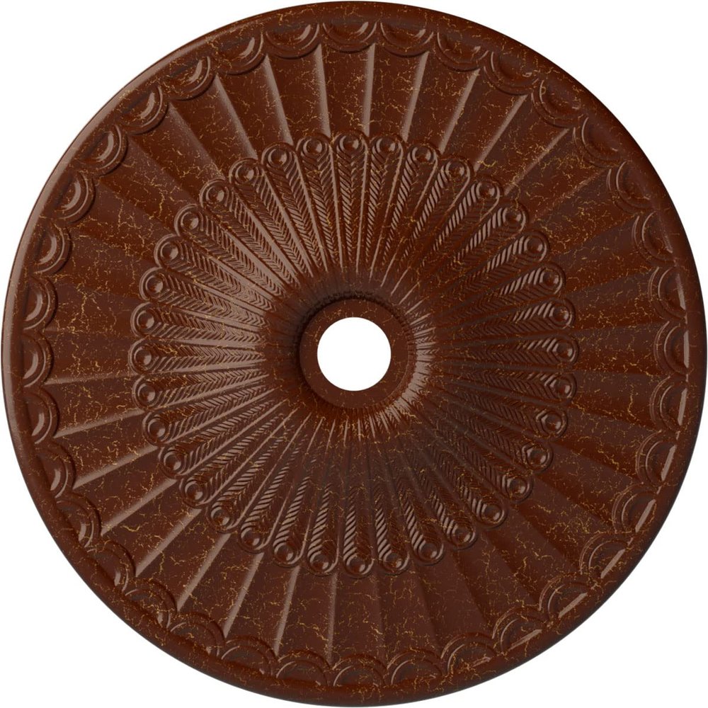 Ekena Millwork CM36GLBMC Galveston Ceiling Medallion, Burnished Mahogany Crackle