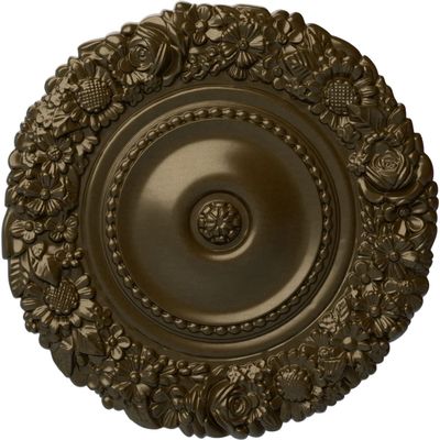 Ekena Millwork CM21MABRS 21" OD x 2" P Marseille Ceiling Medallion (fits Canopies up to 7 3/8), Brass