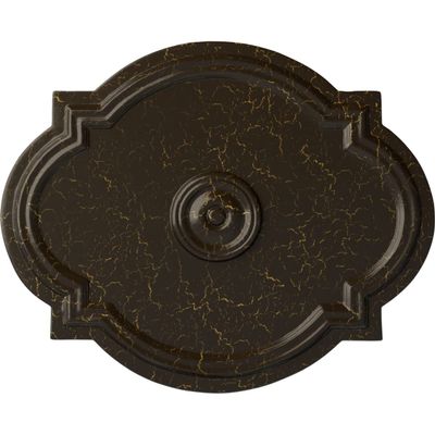 Ekena Millwork CM21WASHC 21 1/4 W x 17 3/8 H x 1" P Waltz Ceiling Medallion (fits Canopies up to 4 1/2), Hand-Painted, Stone Hearth Crackle