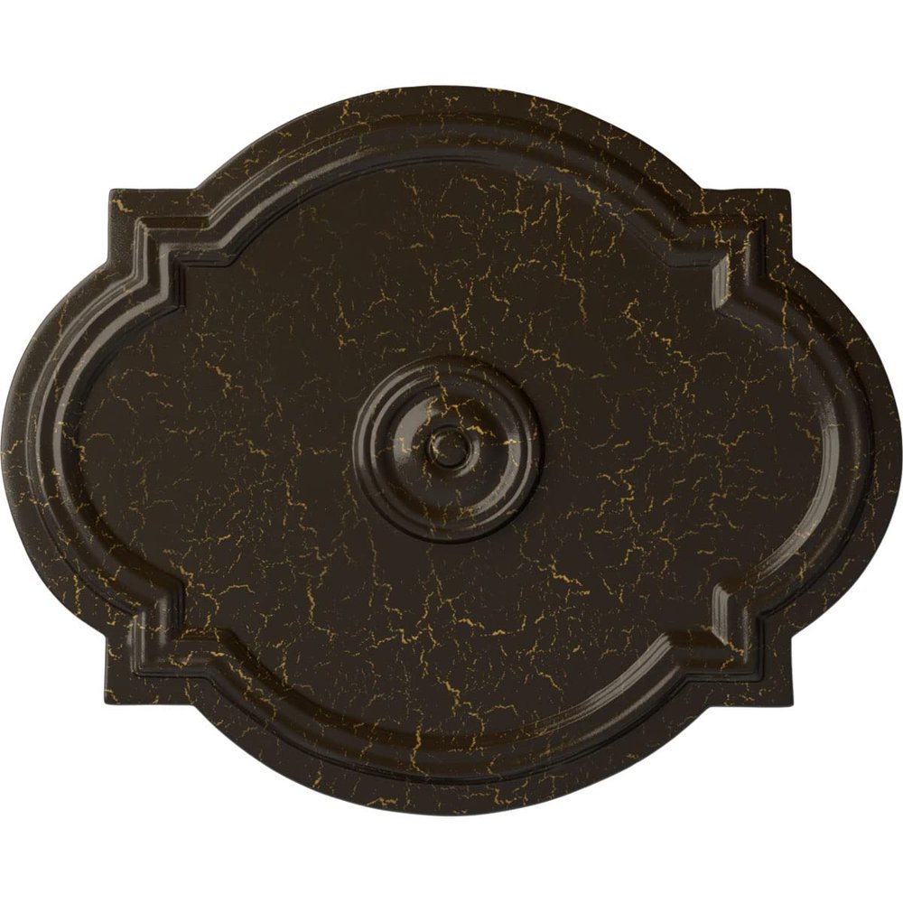 Ekena Millwork CM21WASHC 21 1/4 W x 17 3/8 H x 1" P Waltz Ceiling Medallion (fits Canopies up to 4 1/2), Hand-Painted, Stone Hearth Crackle