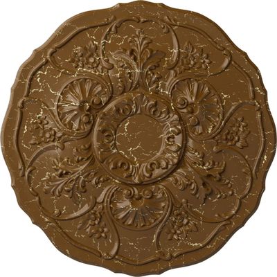 Ekena Millwork CM22CNSTC 22 OD x 1 1/2 P Cornelia Ceiling Medallion (fits Canopies up to 4"), Smokey Topaz Crackle