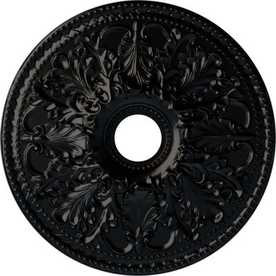 Ekena Millwork CM23ASBLF Ceiling Medallion, Jet Black