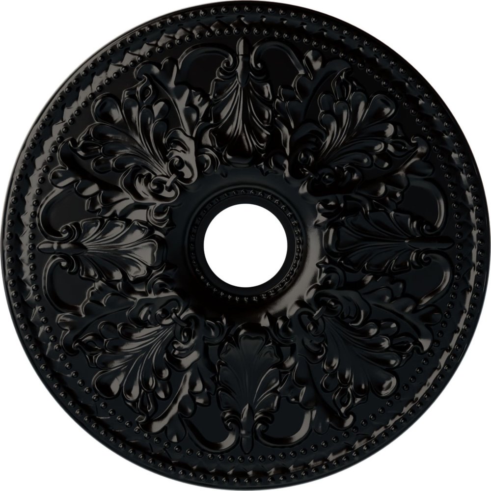 Ekena Millwork CM23ASBLF Ceiling Medallion, Jet Black