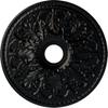 Ekena Millwork CM23ASBLF Ceiling Medallion, Jet Black view 1