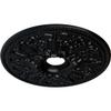 Ekena Millwork CM23ASBLF Ceiling Medallion, Jet Black view 2