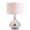 JONATHAN Y JYL1056A Emilia 26" Mirrored Mosaic LED Table Lamp Contemporary Glam Bedside Desk Nightstand Lamp for Bedroom Living Room Office College Bookcase LED Bulb Included, Silver view 1