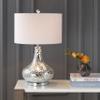 JONATHAN Y JYL1056A Emilia 26" Mirrored Mosaic LED Table Lamp Contemporary Glam Bedside Desk Nightstand Lamp for Bedroom Living Room Office College Bookcase LED Bulb Included, Silver view 2