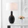 JONATHAN Y Dylan 29.5" Ceramic Table Lamp Ribbed Sculptural, Black view 3