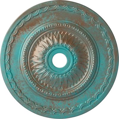 Ekena Millwork CM29SFCGS 29-1/2" x 3-5/8" x 1-5/8" Sunflower Ceiling Medallion, Copper Green Patina