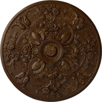 31 1/4"OD x 2 1/4"P Baile Ceiling Medallion (Fits Canopies up to 6"), Hand-Painted Root Beer Crackle