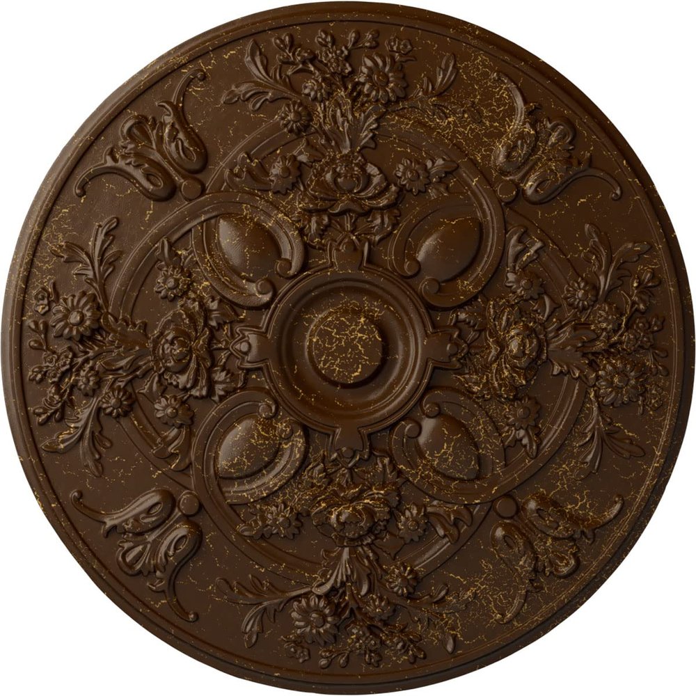31 1/4"OD x 2 1/4"P Baile Ceiling Medallion (Fits Canopies up to 6"), Hand-Painted Root Beer Crackle