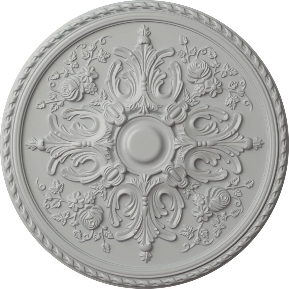 Ekena Millwork CM32BRFRF 32 5/8"OD X 2"P Bradford Ceiling Medallion Fits Canopies Up to 6 5/8", Frost