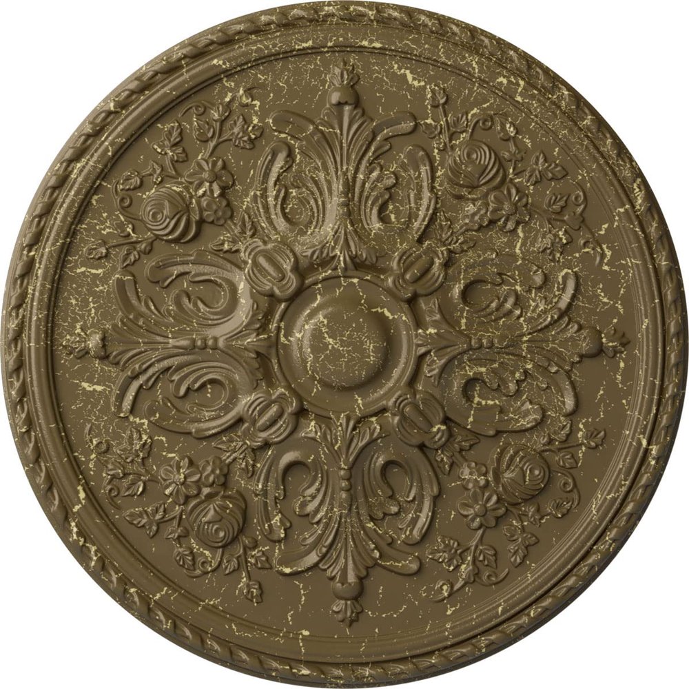 Ekena Millwork CM32BRMMC Bradford Ceiling Medallion, Mississippi Mud Crackle, 32 5/8"OD x 2"P
