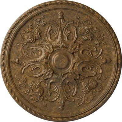 Ekena Millwork CM32BRRZS 32 5/8"OD X 2"P Bradford Ceiling Medallion Fits Canopies Up to 6 5/8", Rubbed Bronze