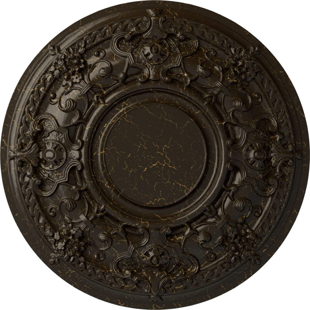 Ekena Millwork CM32JASHC 32-3/4" x 2-1/2" Jackson Ceiling Medallion, Stone Hearth Crackle