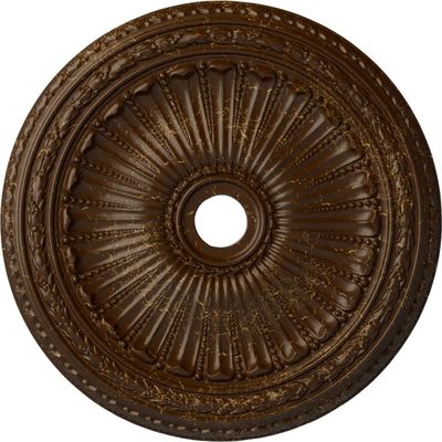 Ekena Millwork CM35VIRBC 35 1/8"OD X 4 7/8"ID X 2 1/2"P Viceroy Ceiling Medallion Fits Canopies Up to 4 7/8", Root Beer Crackle