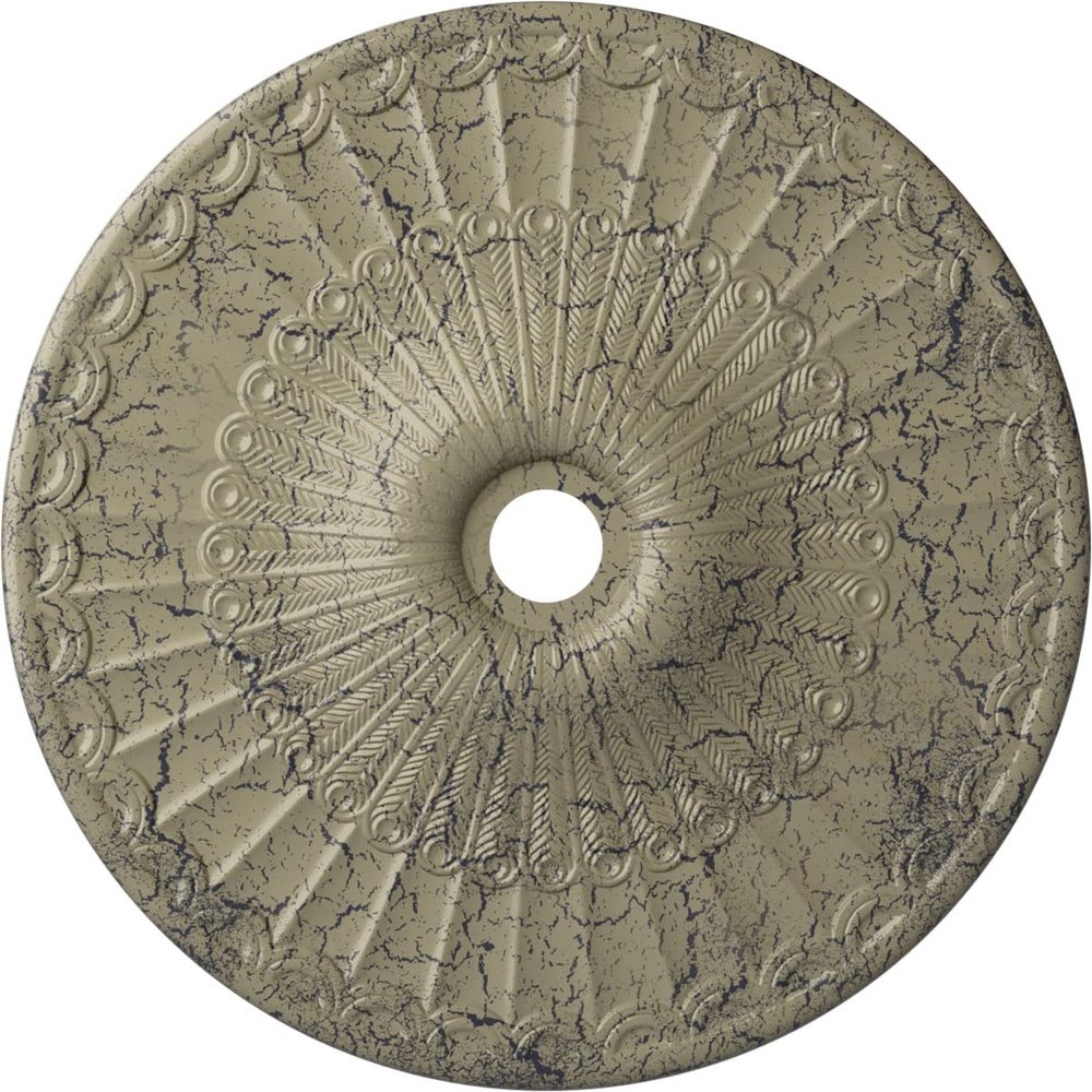 Ekena Millwork CM36GLCSC 36-5/8" x 3-5/8" x 2-3/8" Galveston Ceiling Medallion, Castle Stone Crackle
