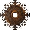 Ekena Millwork CM38OLRUS 38 3/8"OD X 6 5/8"ID X 2 7/8"P Orleans Ceiling Medallion Fits Canopies Up to 8 1/4", Rust view 1