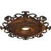Ekena Millwork CM38OLRUS 38 3/8"OD X 6 5/8"ID X 2 7/8"P Orleans Ceiling Medallion Fits Canopies Up to 8 1/4", Rust view 2