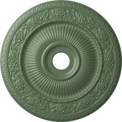 Ekena Millwork CM24LO1AGF - 24 1/4"OD x 3 7/8"ID x 2"P Logan Ceiling Medallion (Fits Canopies up to 6 1/8") - Ceiling Medallion, Athenian Green