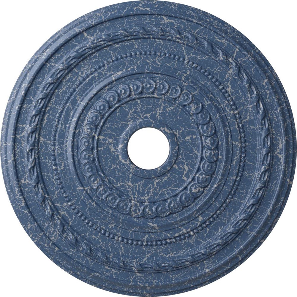 25 3/8"OD x 3 3/8"ID x 1 3/8"P Cole Ceiling Medallion (Fits Canopies up to 9 1/8"), Hand-Painted Americana Crackle