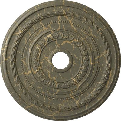 Ekena Millwork Cole Ceiling Medallion, 25 3/8"OD x 3 1/2"ID x 1 3/8"P, Hand-Painted Witch Hazel Crackle