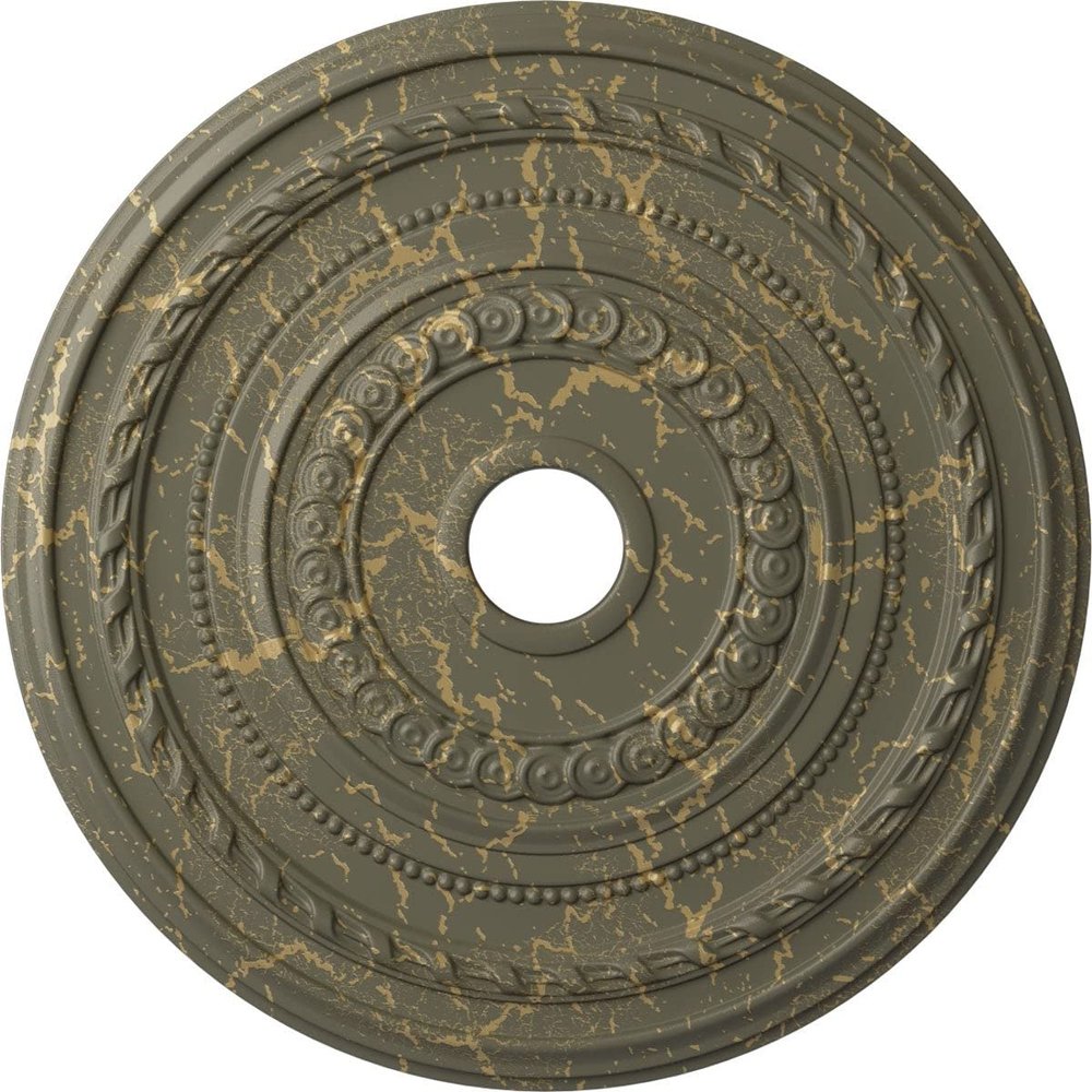 Ekena Millwork Cole Ceiling Medallion, 25 3/8"OD x 3 1/2"ID x 1 3/8"P, Hand-Painted Witch Hazel Crackle