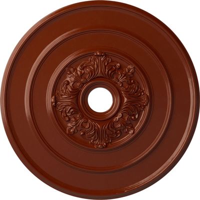 Ekena Millwork Traditional with Acanthus Leaves Ceiling Medallion, FireBrick