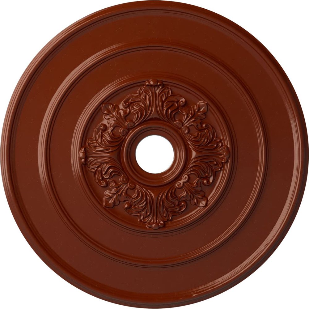 Ekena Millwork Traditional with Acanthus Leaves Ceiling Medallion, FireBrick