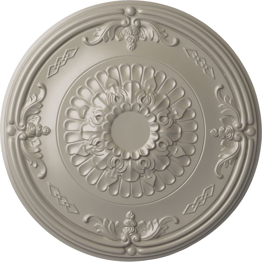 26 1/4"OD x 3 1/4"P Athens Ceiling Medallion (Fits Canopies up to 3 5/8"), Hand-Painted Pearl White