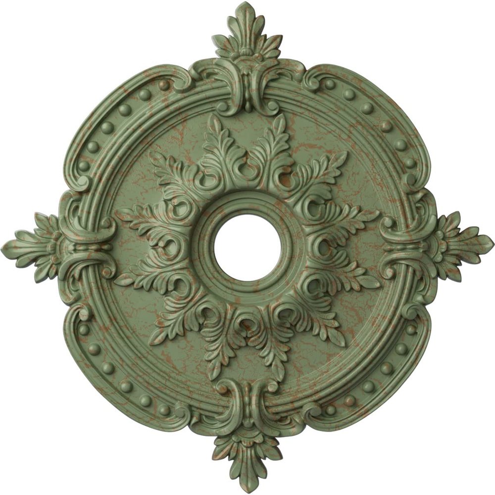 Ekena Millwork CM28BECBC 28-3/8" x 3-3/4" x 1-5/8" Benson Classic Ceiling Medallion, Cloud Burst Crackle