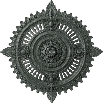 Ekena Millwork CM29HYAGC Haylynn Ceiling Medallion, Athenian Green Crackle, 29 1/8"OD x 1 1/4"ID x 4"P