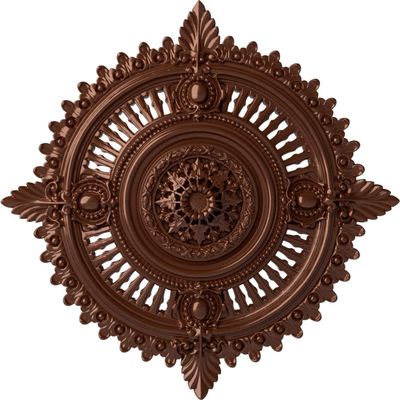 29 1/8"OD x 1 1/4"ID x 4"P Haylynn Ceiling Medallion (Fits Canopies up to 1 1/4"), Hand-Painted Copper Penny