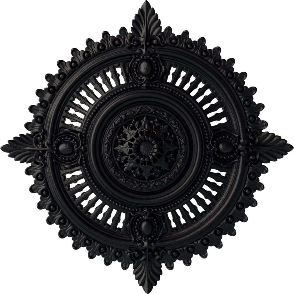 Ekena Millwork CM29HYSGS 29 1/8"OD X 1 1/4"ID X 4"P Haylynn Ceiling Medallion Fits Canopies Up to 1 1/4", Steel Gray