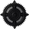 Ekena Millwork CM29HYSGS 29 1/8"OD X 1 1/4"ID X 4"P Haylynn Ceiling Medallion Fits Canopies Up to 1 1/4", Steel Gray view 1