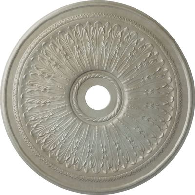 29 1/8"OD x 3 5/8"ID x 1"P Oak Leaf Ceiling Medallion (Fits Canopies up to 6 1/4"), Hand-Painted Flash Gold