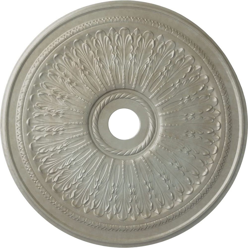 29 1/8"OD x 3 5/8"ID x 1"P Oak Leaf Ceiling Medallion (Fits Canopies up to 6 1/4"), Hand-Painted Flash Gold