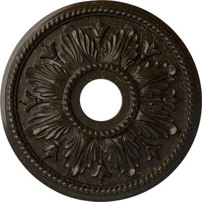 Ekena Millwork CM18ED1SHC Edinburgh Ceiling Medallion, Stone Hearth Crackle